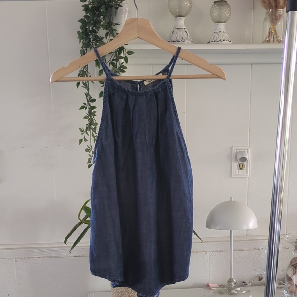 Women's Blue Denim Halter Top